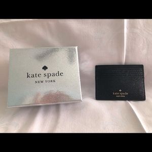 Kate Spade Slim Black Glitter Cardholder